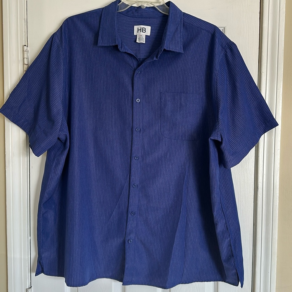 Harbor Bay Microfiber Comfort grid sport shirt